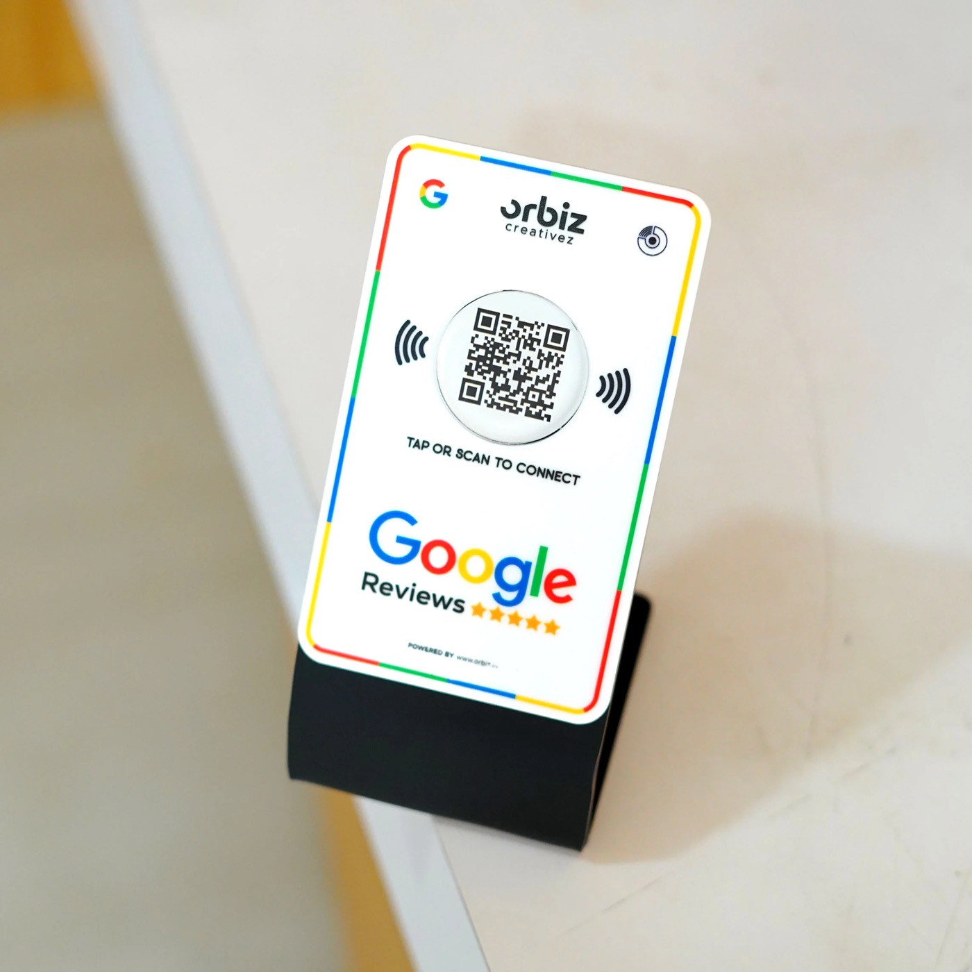 Plaque Google Reviews avec QR code et NFC