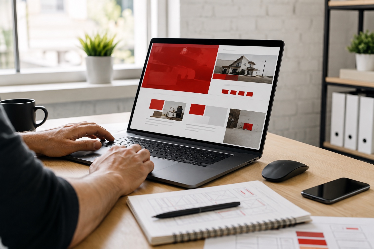 Bureau moderne pour projet de site web